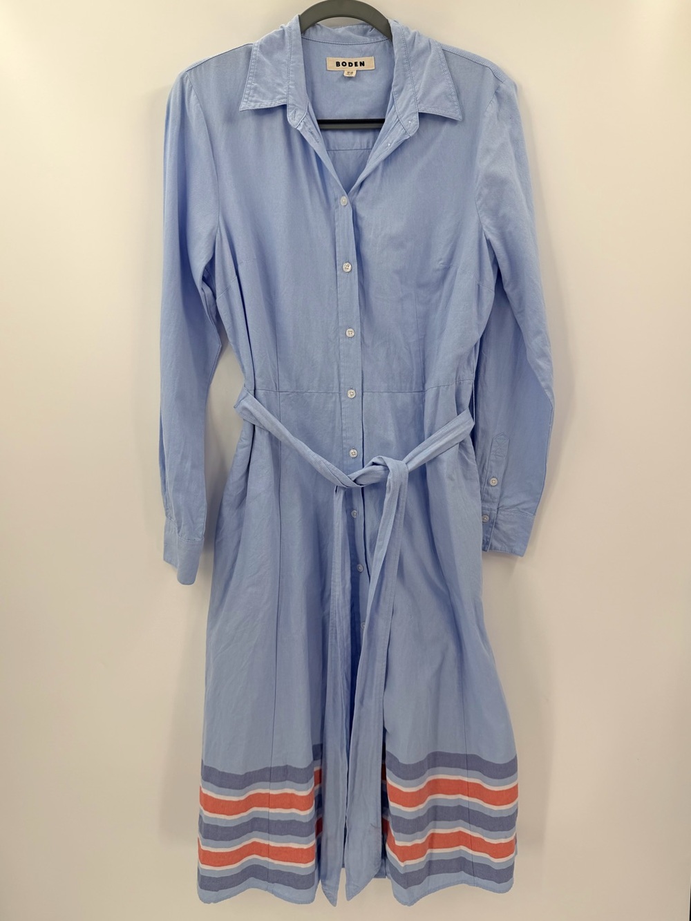 Boden Kate Chambray 100% Cotton Midi Shirt Dress US 10 10R - Picture 2 of 5